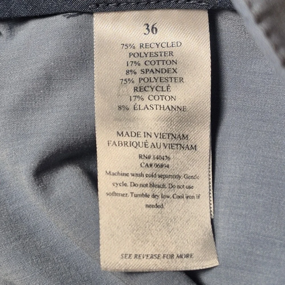 Faherty Men's 36 Belt Loop All Day Shorts Blue Stretch 8.5